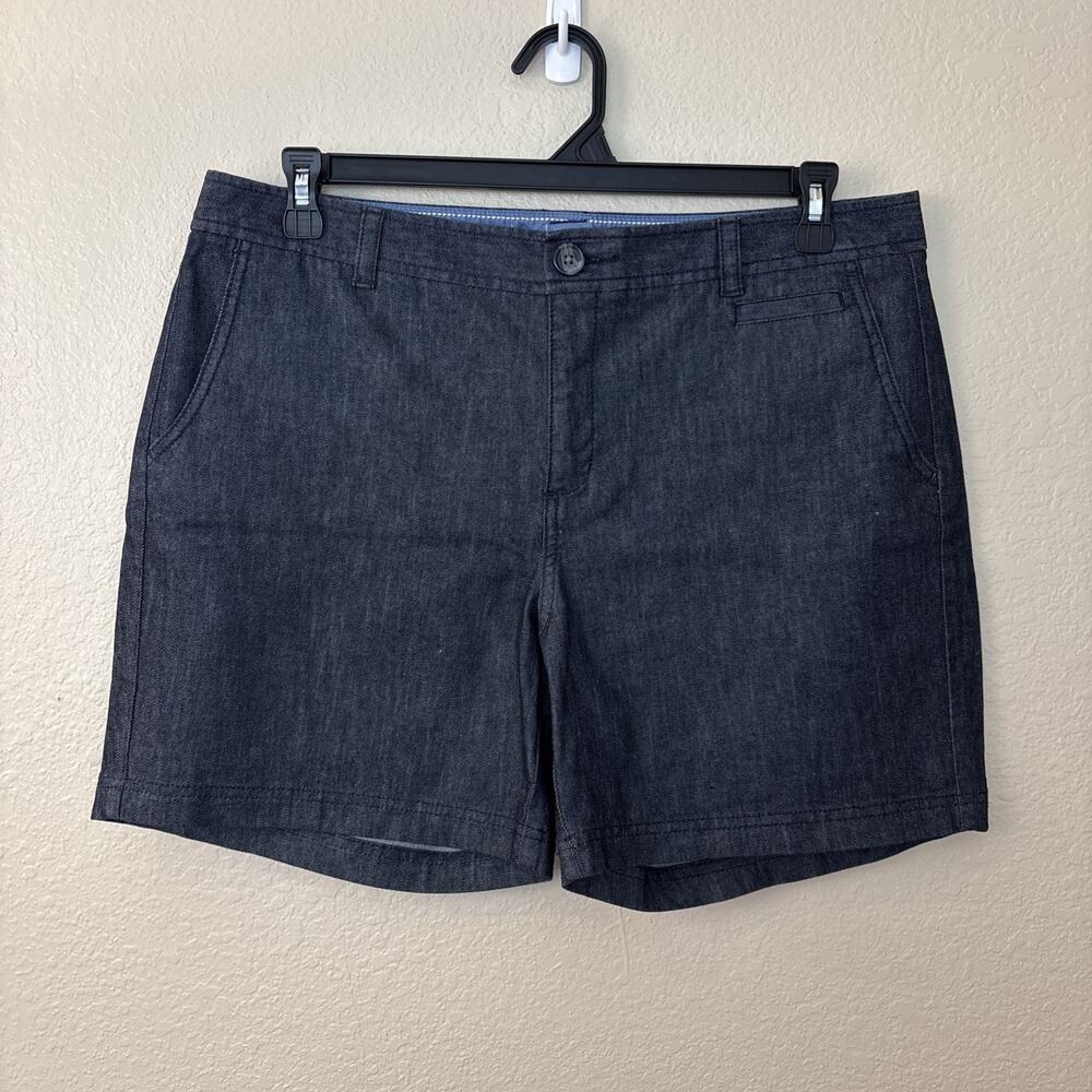 Dockers Women’s Deep Blue Lightweight Denim Casual Shorts Mid Rise Size 14